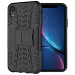 Dual Layer Rugged Tough Case & Stand for Apple iPhone XR - Black